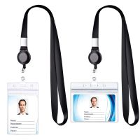 hot！【DT】✖  Retractable Badge Reel Neck Lanyard with Card Cover for ID Cellphone Employees Staff Rope