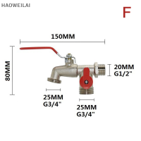 [HAOWEILAI] หัวก๊อกน้ำคู่1ชิ้นขนาด1 2นิ้ว3 4นิ้วตัวแยกน้ำอะแดปเตอร์ตัวแปลงสวิตซ์ท่อน้ำประปาสวน