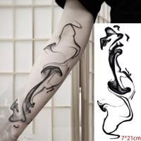 กันน้ำชั่วคราวTattooสติกเกอร์สีดำการออกแบบนามธรรมน้ำจีนและหมึกปลอมTattoo Flash Tattoo Body Artสำหรับผู้หญิงผู้ชาย