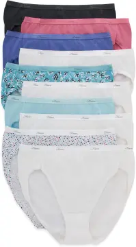 Hanes Women's Hi-Cut Panties Pack, Lightweight Cotton Hi-Cuts, 10-Pack  (Retired, Colors May Vary)