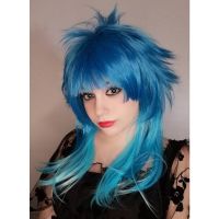 HAIRJOY Dramatical Murder DMMD Seragaki Aoba Cosplay Costume Party Wig Two Tone Blue Ombre Synthetic Hair Free Shipping Wig  Hair Extensions Pads