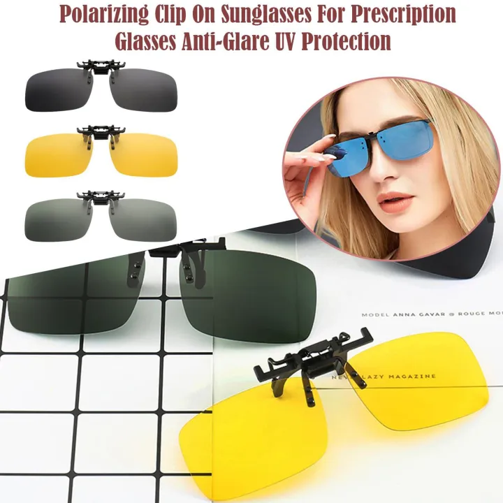 Clip On Style Sunglasses UV400 Polarized Fishing Eyewear Day Time Night Vision Glasses