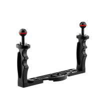 อัพเกรดปรับ Dual Handle Tray Stabilizer Rig ดำน้ำสำหรับ GoPro Canon DSLR กล้องสมาร์ทโฟนใต้น้ำวงเล็บ