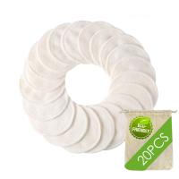 Reusable Makeup Remover Pads - 20 PCS Organic Bamboo Reusable Cotton Rounds with Laundry Bag, Washable Facial &amp; Eye Makeup Cotto