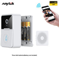 ANYTEK X3โปรกล้อง Hd ออดไร้สายสมาร์ทการมองเห็นได้ในเวลากลางคืนวิดีโออินเตอร์คอมเครื่องตรวจสอบความปลอดภัยภายในบ้านกระดิ่งประตู