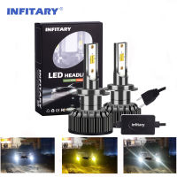 Infitary 3 Colors changeable LED Car Headlights 3000K 4500K 6500K 80W For Auto Lights H7 Flash H1 H8 H9 H11 9005 9006 H4 2000LM