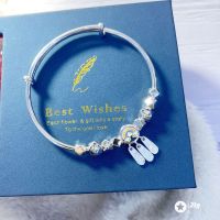 [COD] No. 4968 pure silver 9999 push-pull broken and health lucky rainbow dream catcher bracelet weighing about 2