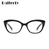 Ralferty High Quality Female Glasses Frame Cat Eye Vintage Eyeglasses Frame For Woman Transparent Points 2019 No Diopter F95154