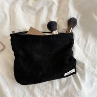 [Koala Travel] Bolsa De Cosméticos De Pana Para Mujer Bolso De Viaje De Mano De Tela De Algodón Con Cremallera Bolso Para Teléfono Organizador De Pintalabios