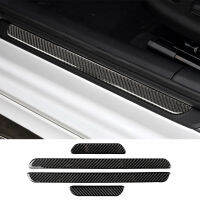 4Pcs ประตูรถ Sill Protection Decor คาร์บอนไฟเบอร์เกณฑ์เหยียบสติกเกอร์สำหรับ Audi A3 8V 2014-2019อัตโนมัติภายในอุปกรณ์เสริม