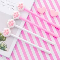 【living stationery】24สาวสีชมพู Softhearted ของแมวแห้ง39; Sof ปากกาเป็นกลางนักเรียน KawaiiSupplies ปากกาสำหรับการเขียน