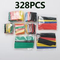 328 PCS Set Polyolefin Shrinking Assorted Heat Shrink Tube Wire Cable Insulated Sleeving Tubing Set 2:1 Waterproof Pipe Sleeve Cable Management