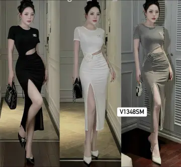 Đầm body đuôi cá khoét eo