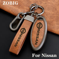 ZOBIG สังกะสีอัลลอยด์สำหรับ Nissan Key Fob Cover Premium Car Key Case Shell พร้อมพวงกุญแจแฟชั่น Fit Nissan Teana X-Trail Qashqai Livina Sylphy Tiida Sunny Smart Original รีโมทคอนโทรล