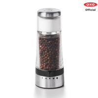 OXO ที่บดพริกไทย และเกลือ แบบใส l OXO GG 2-in-1 Salt Pepper Grinder Shaker สามารถปรับความละเอียด-หยาบของพริกไทยได้ 5 ระดับ จากหัวบดด้านบน ใบมีดเซรามิ