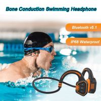 Bone Conduction Headphones IP68 Waterproof Swimming Headset MP3 Built-in 16G Bluetooth Earphones Mic for Sport Cycling Driving