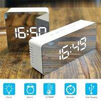 Digital Alarm Clock with Dimmer Temperature Function for Bedroom Office Travel Battery USB Powered LED Mirror Alarm Clock