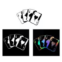 【CC】 Car Stickers 15.3cmx9cm Poker Motorcycles Cards Decal Styling A 3d Pvc Cartoon Reflective Playing Q0y4