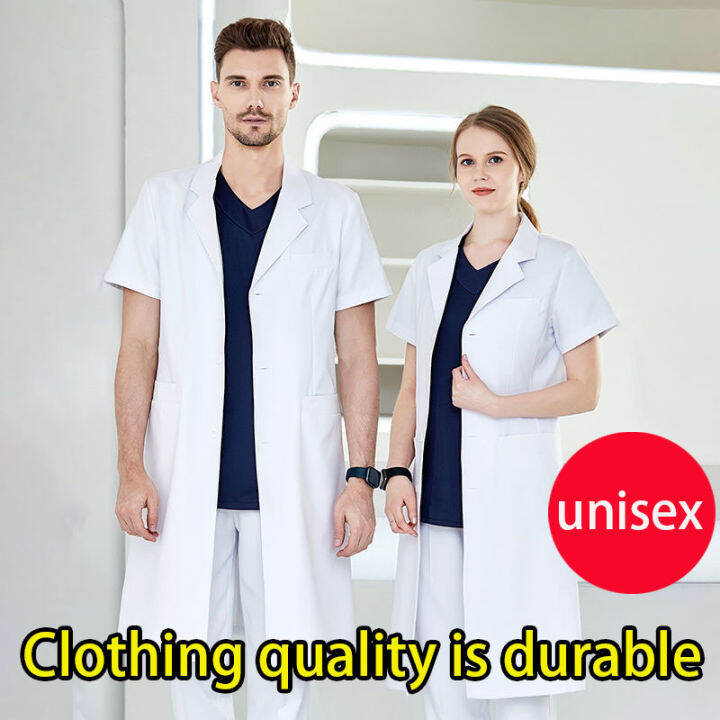 【COD】High quallity Universal Short Sleeve Lab Gown Doctor Nurse Uniform