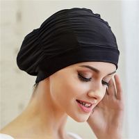 Swimming Hat Women Unisex Girls Long Hair Bathing Cap Swimming Cap Stretch Drape Free Size Swim Pool Sport Elastic Nylon Turban