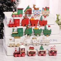 Christmas Train Ornament Christmas Decoration/Christmas Train Ornament with Reindder Figurine /Mini Train Kids Gift Toys for Christmas Party Kindergarten Decoration