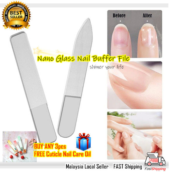 Buy 3 FREE Cuticle Oil】Nano Glass Nail Buffer File Shiner Manicure Nail  Files Nail Art Glass Buffer Polishing Pengilat Kuku Korea 【Ready Stock】 |  Lazada