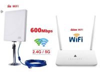 Router+USB Wifi 2.4G+5G ขยายสัญญาณ Wifi ระยะไกล รับ Wifi แล้ว ปล่อย Wifi ต่อ รองรับการใช้งานสูงสุด 32 อุปกรณ์+-