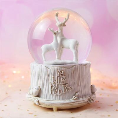 Christmas gifts Valentines Day elk transparent crystal ball music box couple music box to send boyfriend girl bestie birthday g