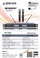 ไมค์ลอย คู่ แถมเสาหน้า MIC ไมค์ไร้สาย ยี่ห้อ Micro Tech MT-555S UHF **คลื่นใหม่ กสทช.** 803-806MHz** จูนคลื่นได้ ไมค์โครโฟน ไมค์ลอยคู่ ไมค์โครโฟน ไร้สาย Wireless MIC