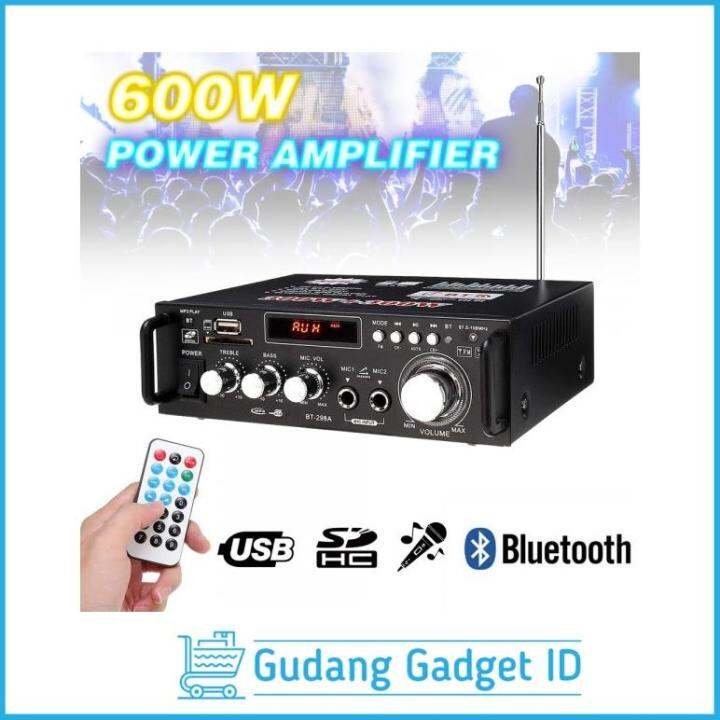 Amplifier Karaoke Bluetooth EQ Ampli Audio Home Theater FM Radio 600W