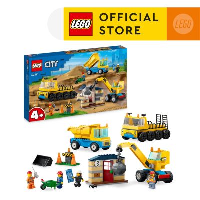 LEGO City 60391 Construction Trucks and Wrecking Ball Crane (235 Pieces)