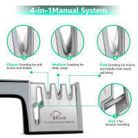 Sharpener 4 In 1 Diamond Coated &amp; Fine Rod Shears And Scissors Sharpening Stone System ใบมีดสแตนเลส