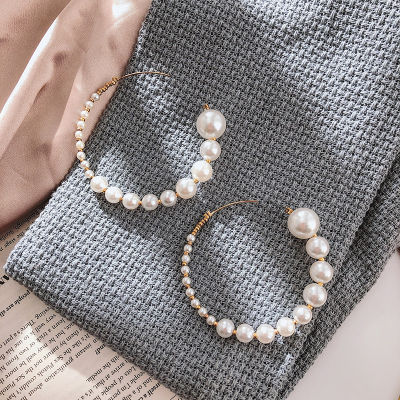 New Fashion Korean Anti Allergy Pearl C-Shaped Ear Loop Women Temperament Versatile Pearl Half-Circle Earrings For Female 2021