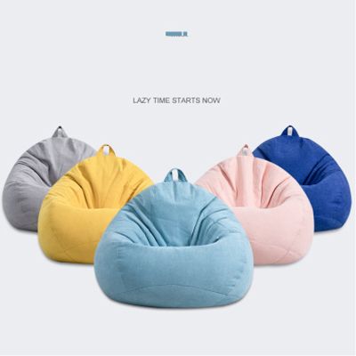 ✼ S/M/L Lazy Sofa Cover Chairs without Filler Linen Cloth Lounger Seat Bean Bag Pouf Puff Couch Tatami Living Room Furniture Cover