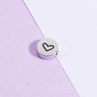 Fnixtar 20Pcs 8mm Round Engrave Heart Beads Mirror Polish Stainless Steel Spacer Beads For DIY Making Necklaces Bracelets