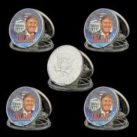 5PCS USA Presidential Coin US 45th President Donald Trump Celebrity Silver Commemorative Coins Token Badge Holiday Value Gift