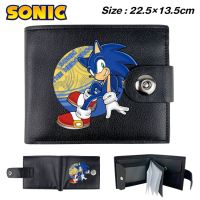 Anime Sonic The Hedgehog Short Wallet PU Snap Wallet Card/ID Holders Inserts Coin Purses Folded Wallet Money Storage Bag