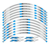 ขอบสะท้อนแสงแถบสติกเกอร์ล้อรถจักรยานยนต์สำหรับยามาฮ่า YZFR1 R1 YZF New12ชิ้นแบบพอดี