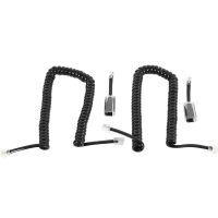 Telephone Cord Detangler, 2 Pack Black Coiled Telephone Handset Cord / 1.1 Ft Coiled 2 Pack Black Extended Rotatable Telephone Phone Cord Detangler Landline Telephone Accessory