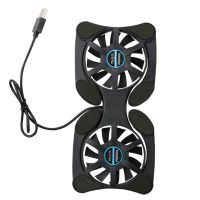 【LZ】☃✢✔  Mini portátil portátil ventilador cooler dobrável usb duplo ventilador cooler almofada de refrigeração para computador portátil portátil notebook