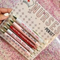 5Pcs Valentines Day Fun Nurse Pen Set Fun Pens Black Ink Ballpoint Pen Nursing Pens Pens