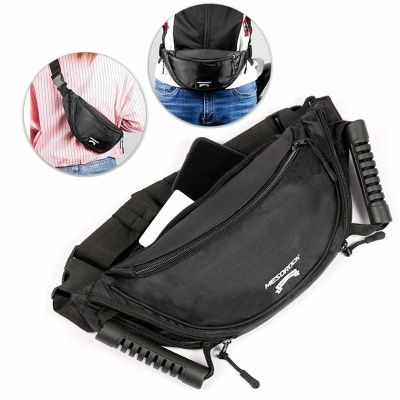 Motorcycle Waist Bags Chest Bag Safety Belt Rear Seat Passenger Grip Grab Handle Nonslip Strap With Handle Storage Bags