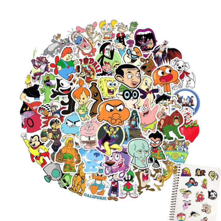 90s-cartoon-stickers-50pcs-vinyl-waterproof-stickers-for-laptops-bumpers-skateboards-stickers-for-water-bottles-computers-phones-admired