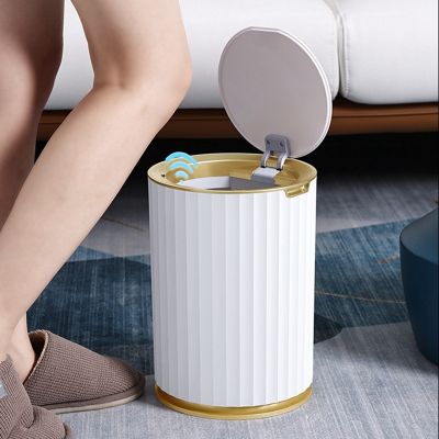 Smart Trash Bin Sensor Trash Can for Kitchen Bathroom Garbage Bin Family Living Room Cracks Trash Can