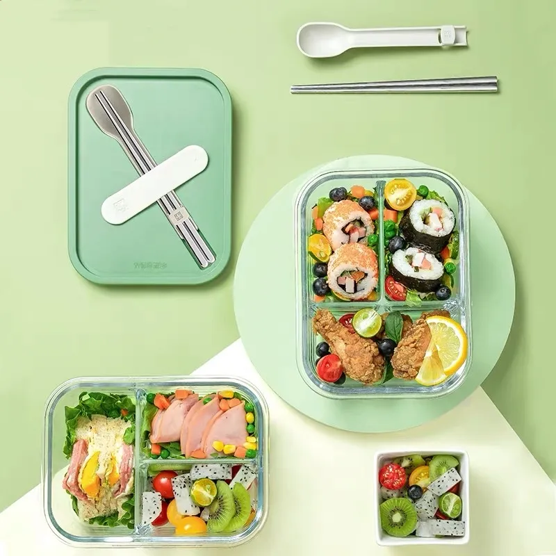 Lunch Box with Clear Lid and Partition 1000ml