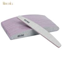 10Pcs/Lot Double Sided Half Moon Nail File 80/80 Grit Gray Emery Board Salon Nail Care Files Manicure Nail Accessoires Tools Manicure Kits Accessories