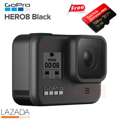 GOPRO HERO 8 BLACK Action Camera กล้องแอคชั่น กล้องติดหมวก กล้องดำน้ำ โกโปร ฮีโร่ แปด แบล็ค สินค้าใหม่ ประกันศูนย์Mentagram 1 ปี + Free Sandisk MicroSD Card Extreme pro 128GB Speed 170mb/s (SDSQXCY_128G_GN6MA)