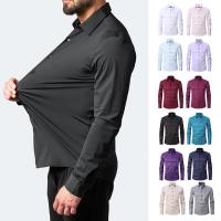 Spring Mens Social Shirt Slim Business Dress Shirts Male Long Sleeve Casual Formal Elegant Shirt Blouses Tops Man Brand Clothes