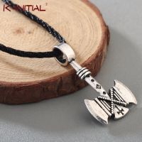 Kinitial Horror Amulet Charm Cross Pendant Viking Double Axe Pendants  amp; Necklaces Viking Nordic Odin Talisman Necklace Jewelry 【hot】Brisana