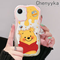 เคส Chenyyyka สำหรับ Realme C30 C30s C31 C33 C35 Narzo C55 Narzo Prime Narzo N55 50A Prime น่ารักหมีเนื้อครีมน่ารักนุ่มกันกระแทกแบบใสเคสมือถือโปร่งใสลายกล้องถ่ายรูปที่สร้างสรรค์ฝาครอบป้องกันซิลิโคน